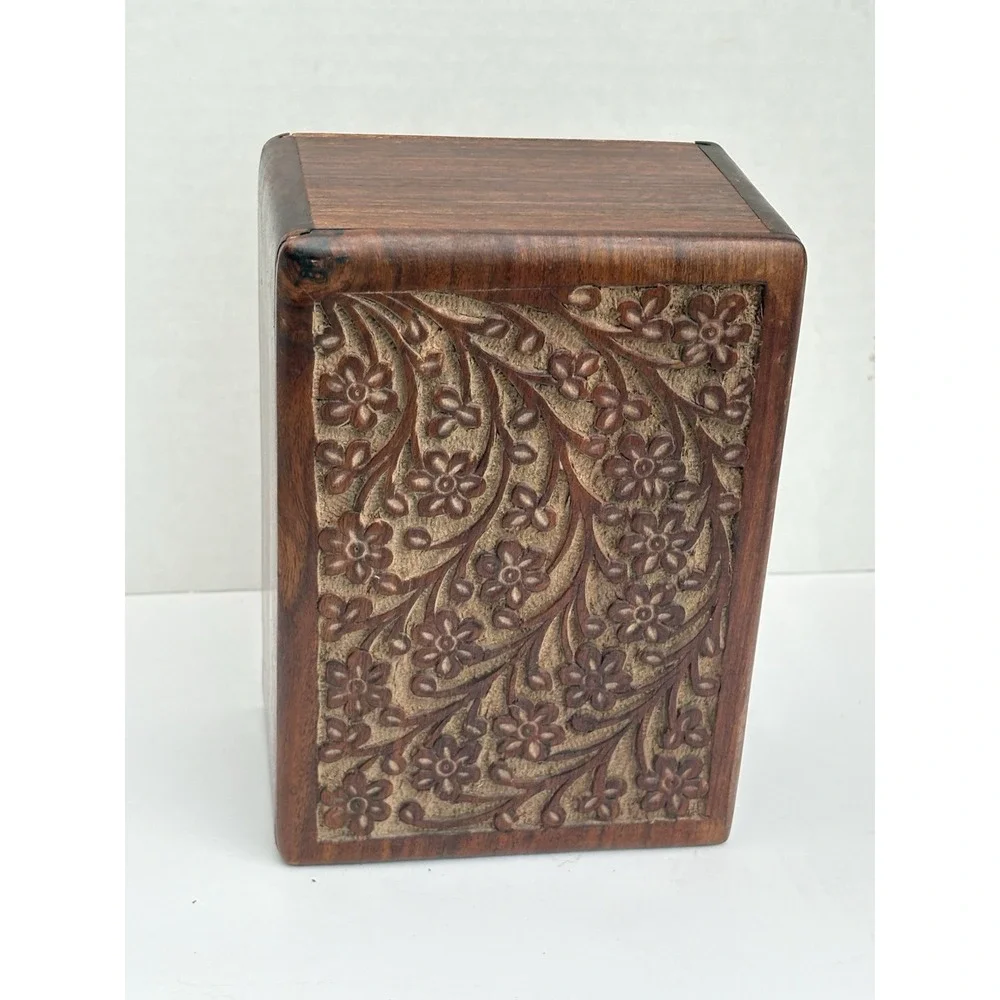 Tree of Life Pet Urn SMALL Keepsake Engraved Wooden Natural Rosewood Box